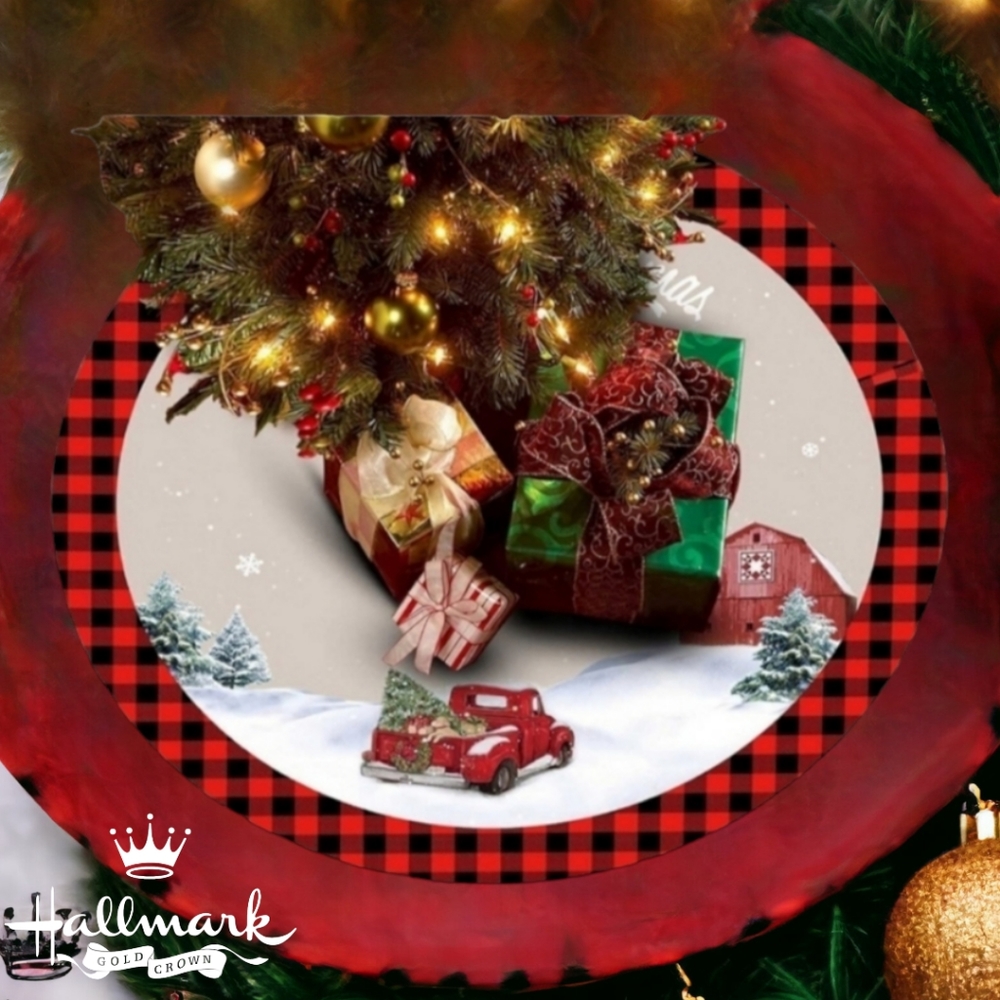 Hallmark 48" Christmas tree skirt farmhouse Christmas nwt